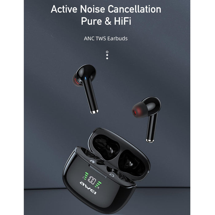 Ta8 Anc Active Noise Reduction Wireless Bluetooth 5.0 Earphone Black