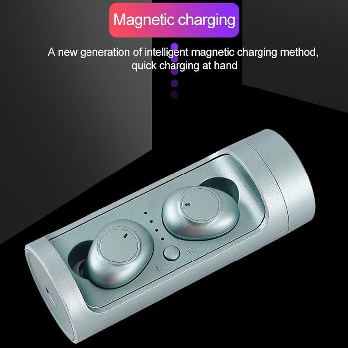 Dt-15 Wireless Two Ear Bluetooth Headset Supports Touch & Smart Magnetic Charging & Power On Automatic Pairing