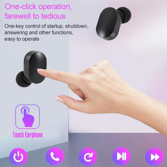 Dt-16 Wireless Two Ear Bluetooth Headset Supports Touch & Smart Magnetic Charging & Power On Automatic Pairing