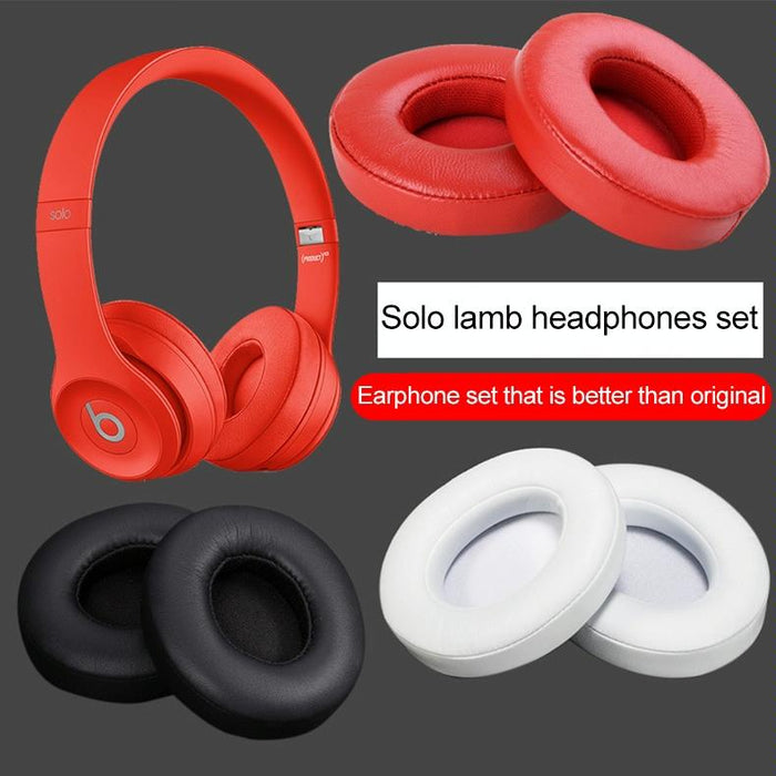 1 Pair Leather Headphone Protective Case For Beats Solo2.0 / Solo3.0 Wireless Version