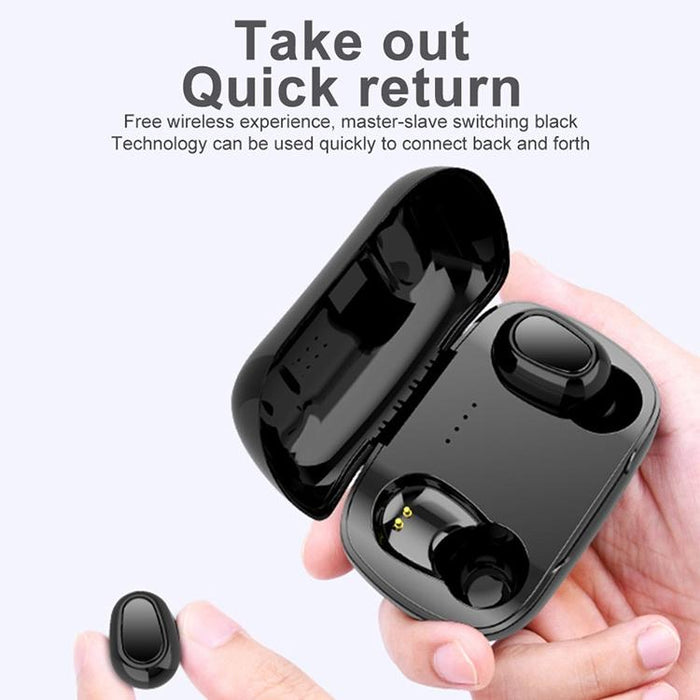 9D Sound Effect Wireless Bluetooth 5.0 Earphone With Charging Box & Digital Display