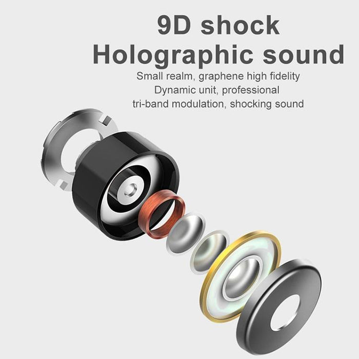 9D Sound Effect Wireless Bluetooth 5.0 Earphone With Charging Box & Digital Display