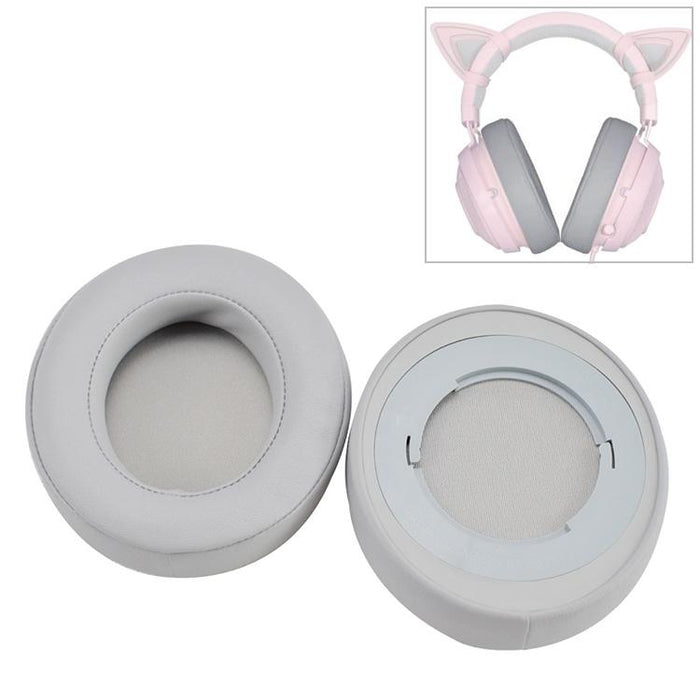 2 Pcs For Razer Kraken 7.1 V2 Pro Headphone Cushion Sponge Grey Net Cover Earmuffs Replacement Earpads