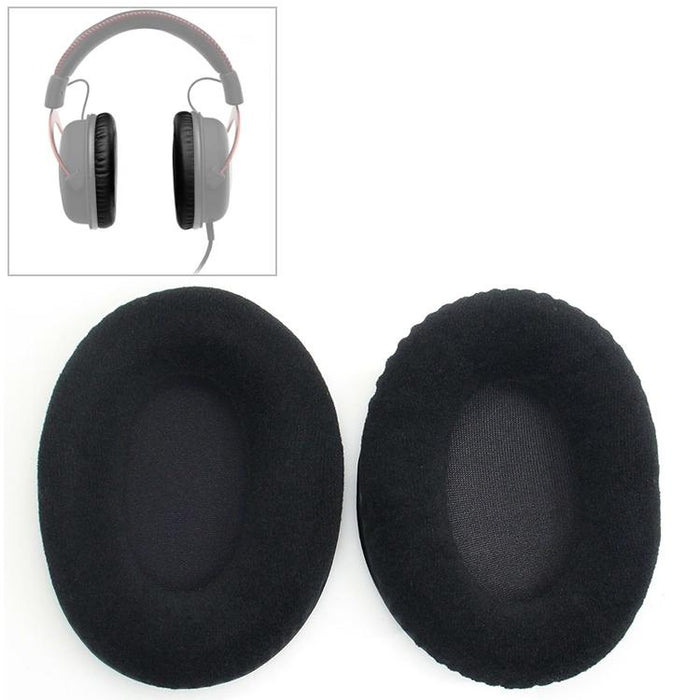 2 Pcs For Kingston Khx-Hscp / Hyperx Cloud Ii Headphone Cushion Flannel Black Net Sponge Cover Earmuffs Replacement Earpads