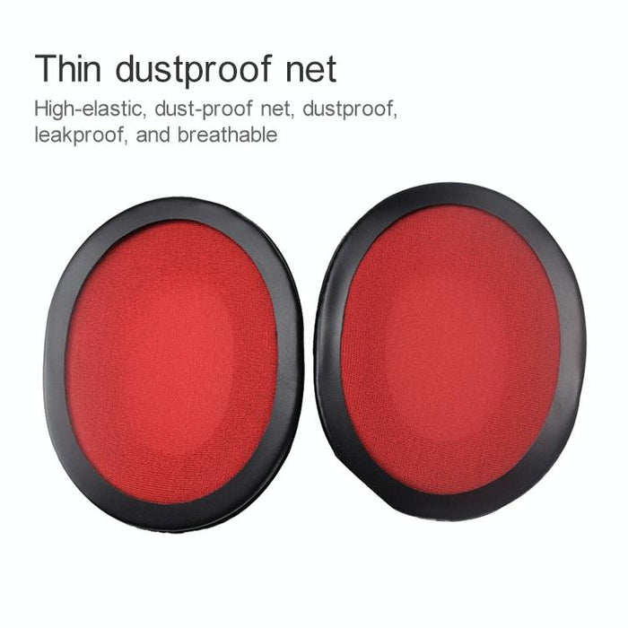 2 Pcs For Kingston Khx-Hscp / Hyperx Cloud Ii Headphone Cushion Flannel Red Net Sponge Cover Earmuffs Replacement Earpads