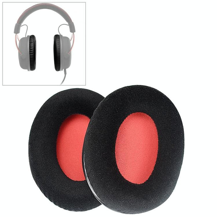 2 Pcs For Kingston Khx-Hscp / Hyperx Cloud Ii Headphone Cushion Flannel Red Net Sponge Cover Earmuffs Replacement Earpads