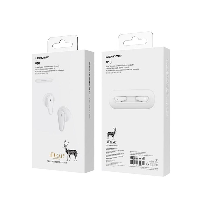 Wk V10 White Deer Series Tws Ipx4 In-Ear Waterproof Bluetooth 5.0 Earphone With Charging Box