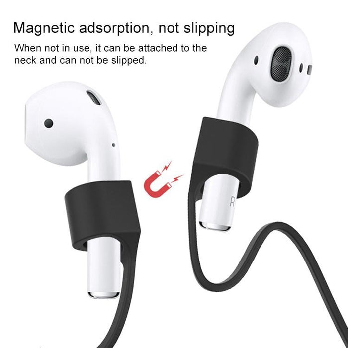 Wireless Bluetooth Headset Anti-Lost Rope Magnetic Silicone Lanyard For Apple 1 / 2