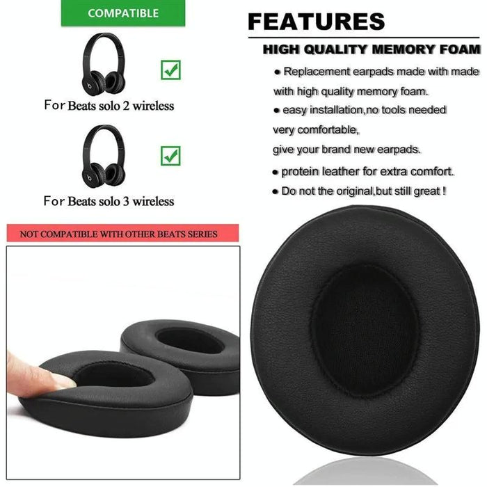 1 Pair Soft Sponge Earmuff Headphone Jacket For Beats Solo 2.0 / 3.0 Bluetooth Version