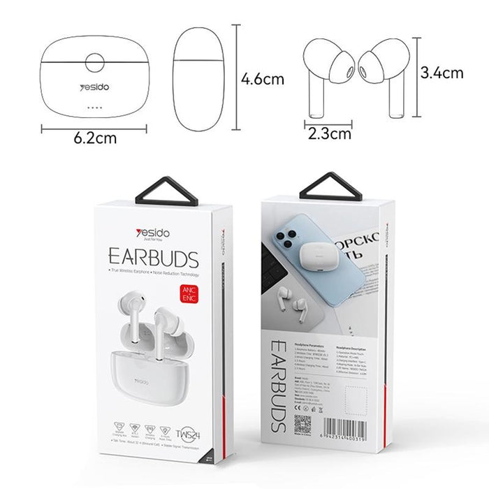 Tws24 Anc & Enc Dual Noise Reduction Smart Tws Wireless Bluetooth Earphone