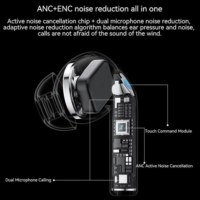 Tws24 Anc & Enc Dual Noise Reduction Smart Tws Wireless Bluetooth Earphone