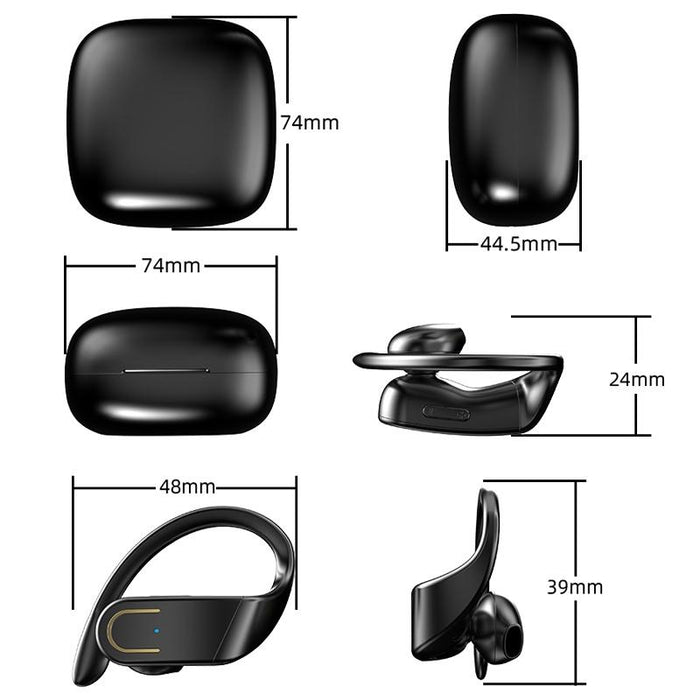 B10 Stereo Ear-Mounted Bluetooth 5.0 Earphone With Magnetic Charging Case & Digital Display