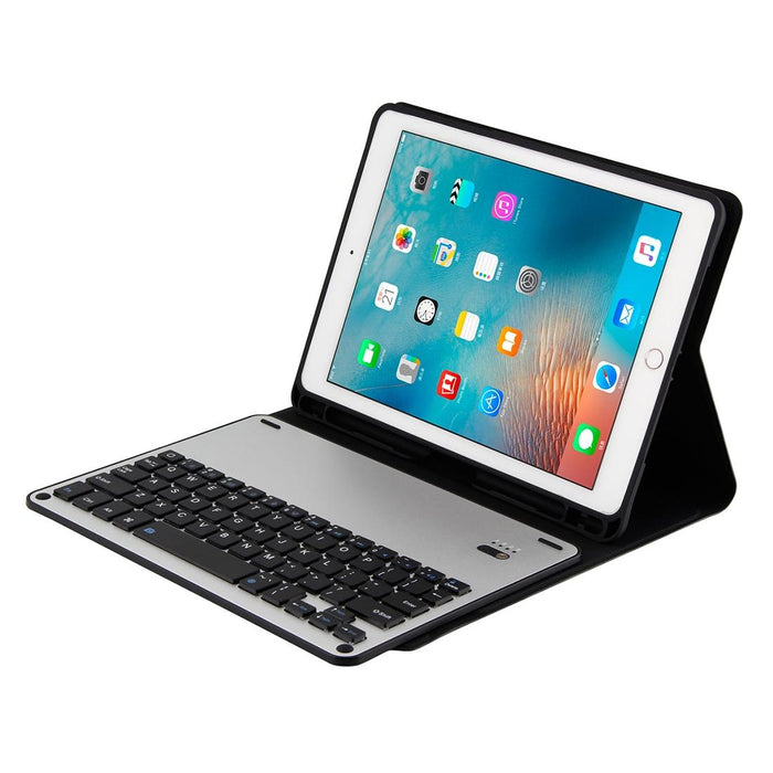 Detachable Bluetooth 3.0 Aluminum Alloy Keyboard & Lambskin Texture Leather Tablet Case For Ipad Air / Air 2 / Ipad Pro 9.7 Inch With Pen Slot / Water Repellent / Three-Gear Angle Adjustment / Magnetic / Sleep Function