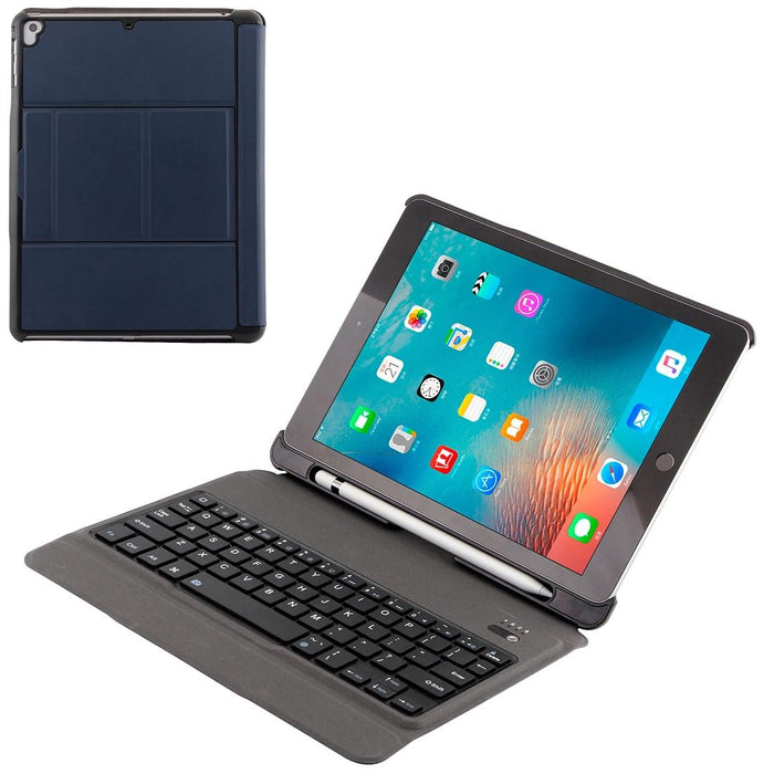 T-201 Detachable Bluetooth 3.0 Ultra-Thin Keyboard & Lambskin Texture Leather Tablet Case For Ipad Air / Air 2 / Ipad Pro 9.7 Inch Support Multi-Angle Adjustment Blue