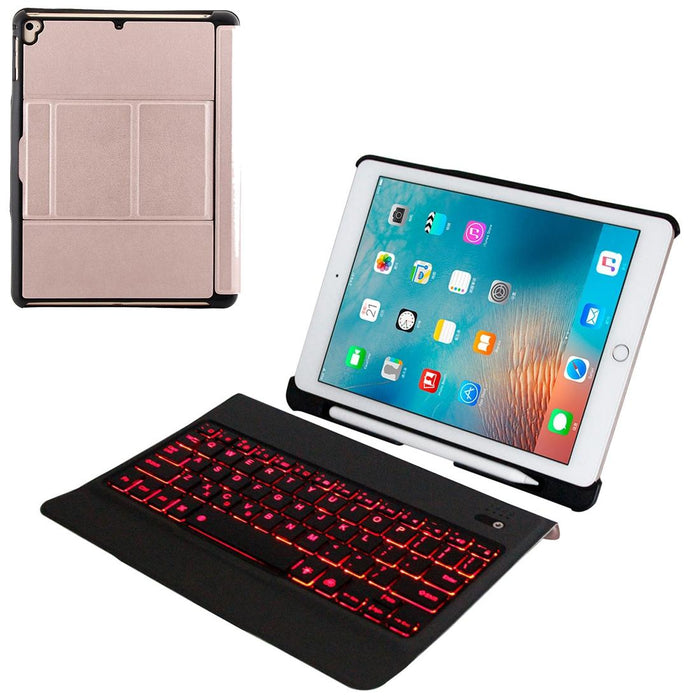 Detachable Bluetooth 3.0 Ultra-Thin Keyboard & Lambskin Texture Leather Tablet Case For Ipad Air / Air 2 / Ipad Pro 9.7 Inch Support Multi-Angle Adjustment / Backlight