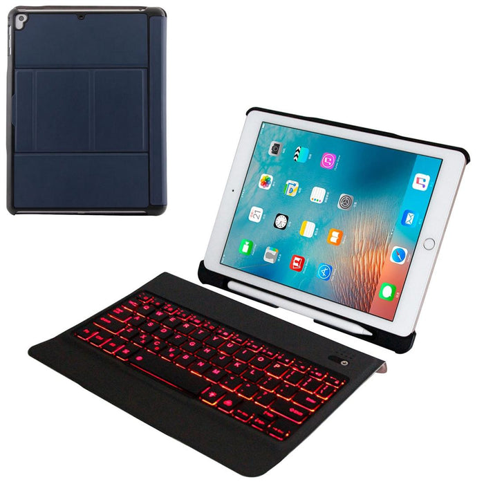 Detachable Bluetooth 3.0 Ultra-Thin Keyboard & Lambskin Texture Leather Tablet Case For Ipad Air / Air 2 / Ipad Pro 9.7 Inch Support Multi-Angle Adjustment / Backlight