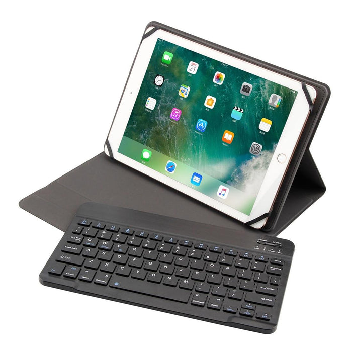 Ty-1031 Universal Bluetooth 3.0 Abs Brushed Texture Keyboard & Leather Tablet Case For Ios Windows Android Tablet Pc Between 9-10.5 Inch Black