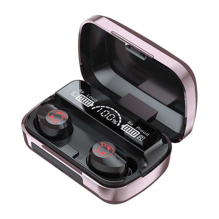 M23 Little Devil Pattern Intelligent Noise Reduction Touch Bluetooth Earphone With Three-Screen Battery Display & Mirror Charging Box