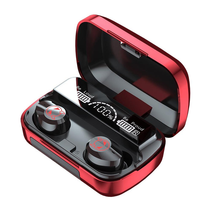 M23 Little Devil Pattern Intelligent Noise Reduction Touch Bluetooth Earphone With Three-Screen Battery Display & Mirror Charging Box