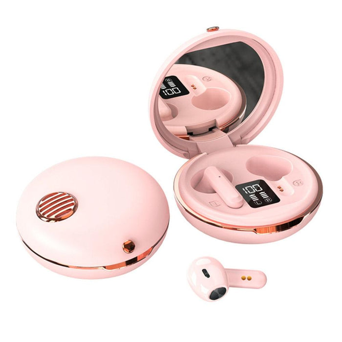 Hxsj Air-S28 Tws Bluetooth 5.3 True Wireless Hifi Stereo Make-Up Mirror Earphones With Charging Case