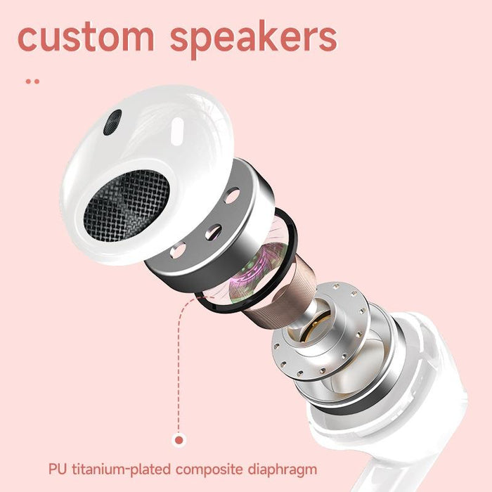 Hxsj Air-S28 Tws Bluetooth 5.3 True Wireless Hifi Stereo Make-Up Mirror Earphones With Charging Case