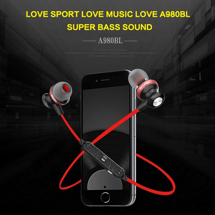 A980Bl Wireless Sport Magnetic Bluetooth Earphone With Wire Control