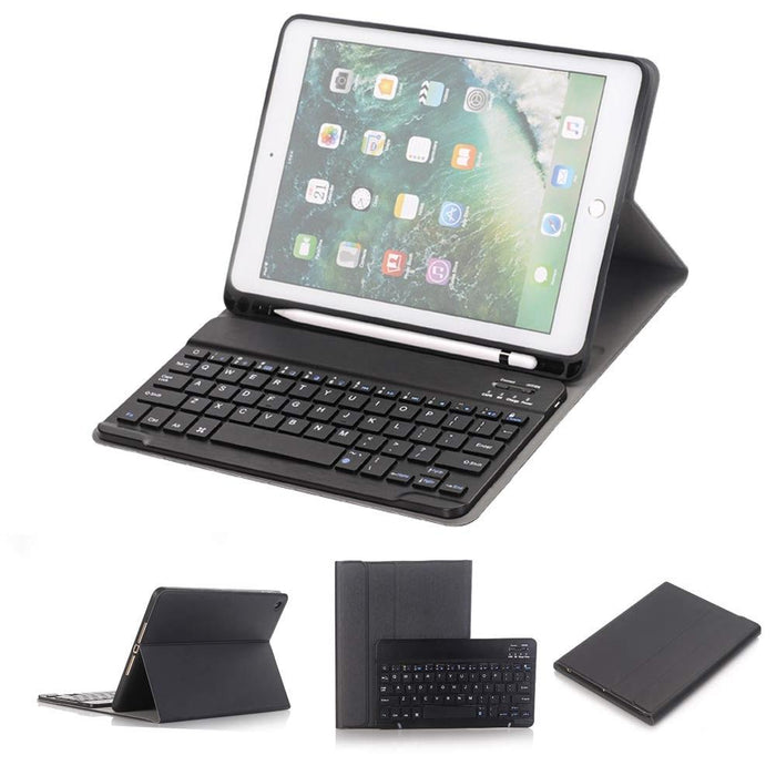 Detachable Bluetooth Keyboard & Horizontal Flip Leather Tablet Case With Holder & Pencil Holder For Ipad Pro 9.7 Inch Ipad Air Ipad Air 2 Ipad 9.7 Inch 2017 Ipad 9.7 Inch 2018