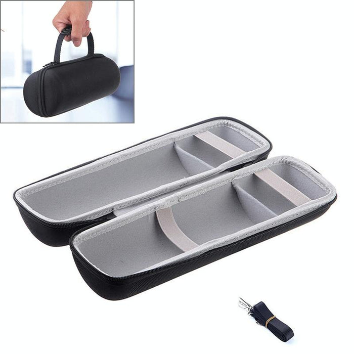 2 In 1 Hard Pu Carry Zipper Storage Box Bag & Soft Silicone Cover For Jbl Charge 3 Bluetooth Speaker With Shoulder Strap Grey