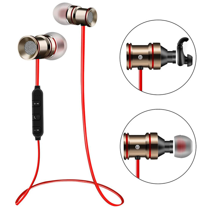 Bth-828 Magnetic In-Ear Sport Wireless Bluetooth V4.1 Stereo Waterproof Earbuds Earphone With Mic