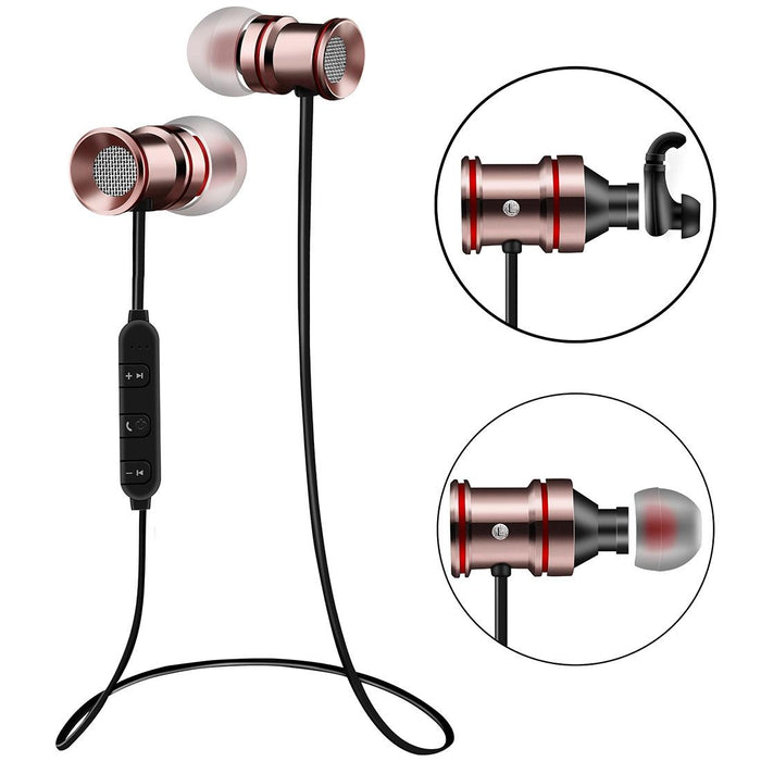 Bth-828 Magnetic In-Ear Sport Wireless Bluetooth V4.1 Stereo Waterproof Earbuds Earphone With Mic