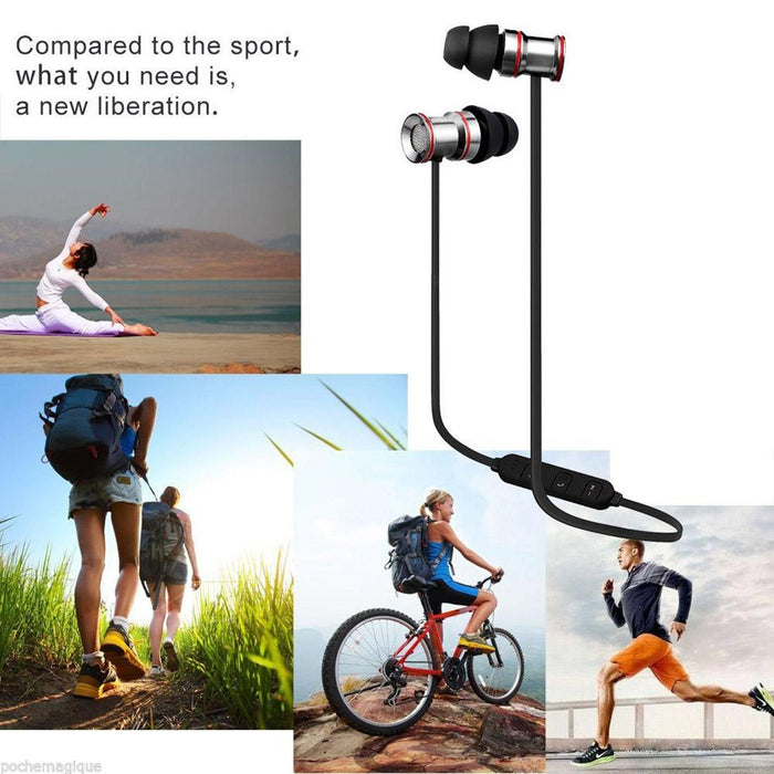 Bth-828 Magnetic In-Ear Sport Wireless Bluetooth V4.1 Stereo Waterproof Earbuds Earphone With Mic