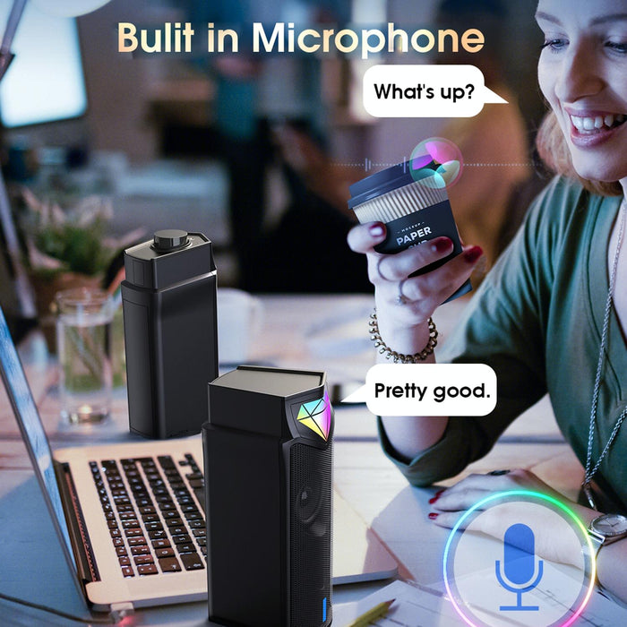 L1 Outdoor Portable Rgb Light Usb Bluetooth Wireless Speaker With Mic Black