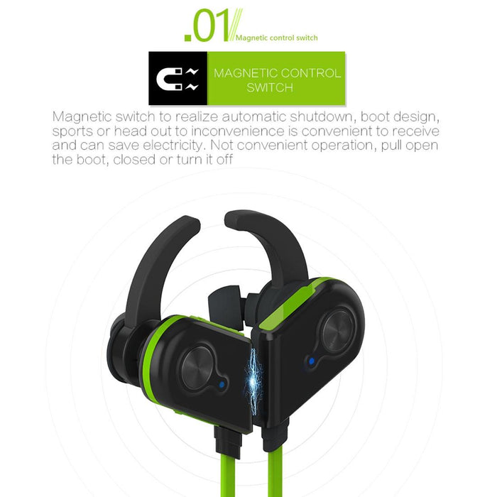 S20 Magnetic Switch Sweatproof Motion Wireless Bluetooth In-Ear Headset With Indicator Light & Mic