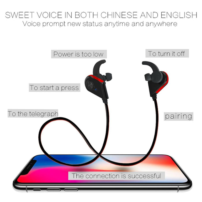 S20 Magnetic Switch Sweatproof Motion Wireless Bluetooth In-Ear Headset With Indicator Light & Mic