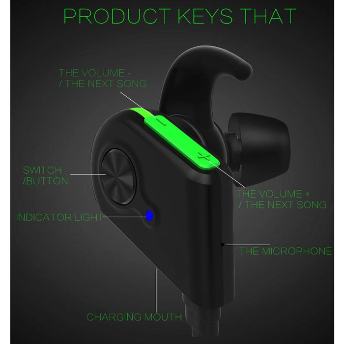 S20 Magnetic Switch Sweatproof Motion Wireless Bluetooth In-Ear Headset With Indicator Light & Mic