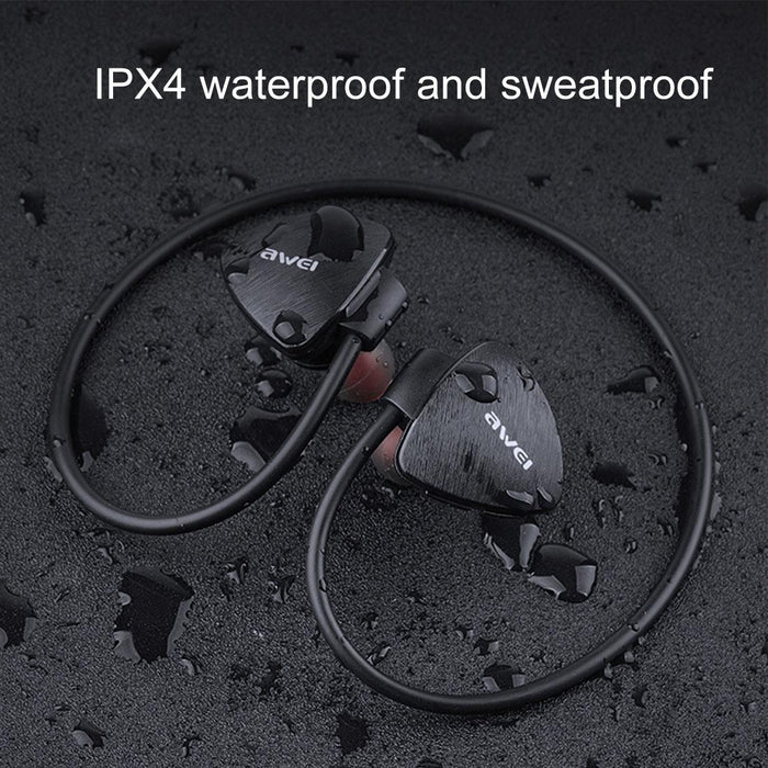 A847Bl Outdoor Sports Ipx4 Waterproof Anti-Sweat Fashion After Hanging Design Stereo Bluetooth Earphone Black