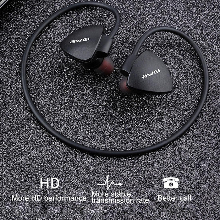 A847Bl Outdoor Sports Ipx4 Waterproof Anti-Sweat Fashion After Hanging Design Stereo Bluetooth Earphone Black