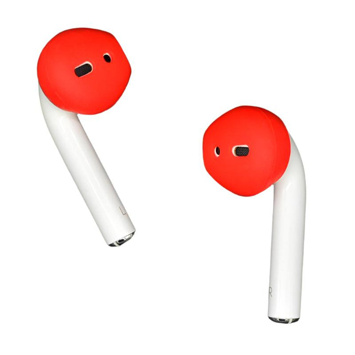 2 Pcs Earphone Silicone Ear Caps Earpads For Apple Airpods / Earpods Red