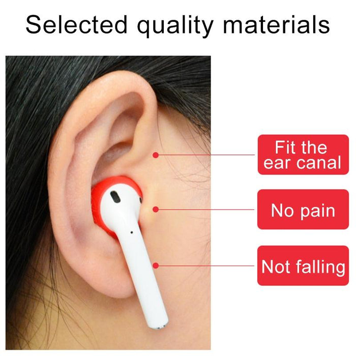 2 Pcs Earphone Silicone Ear Caps Earpads For Apple Airpods / Earpods Red