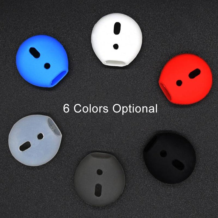 2 Pcs Earphone Silicone Ear Caps Earpads For Apple Airpods / Earpods Red