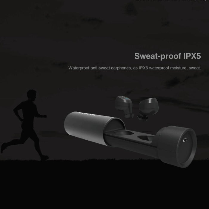 Universe Ipx5 Waterproof Noise Cancelling Earbuds Sports Wireless Bluetooth V4.2 Headset With Charging Case