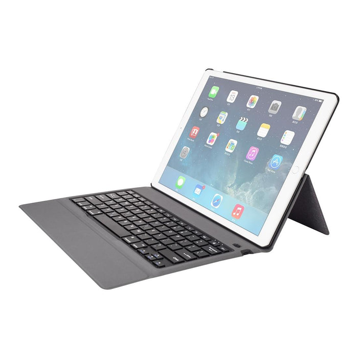 T129 For Ipad Pro 12.9 Inch 2017 / 2015 Ultra-Thin One-Piece Plastic Bluetooth Keyboard Leather Tablet Case With Stand Function Black