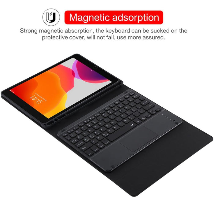 Detachable Bluetooth & Microfiber Leather Tablet Case For Ipad 10.2 Inch / Ipad Air 2019 With Touch Pad & Backlight & Pen Slot & Holder