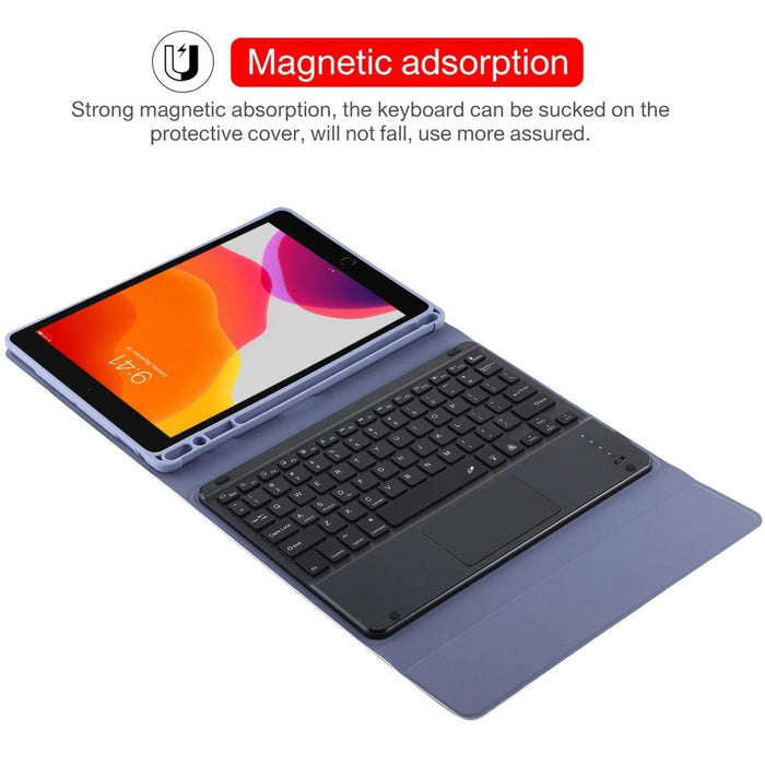 Detachable Bluetooth & Microfiber Leather Tablet Case For Ipad 10.2 Inch / Ipad Air 2019 With Touch Pad & Backlight & Pen Slot & Holder