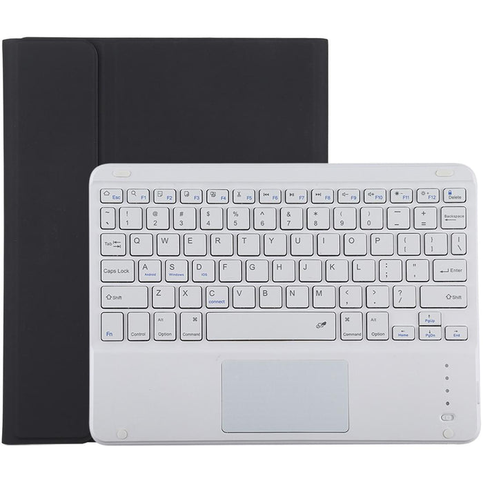 Detachable Bluetooth White Keyboard & Microfiber Leather Tablet Case For Ipad 10.2 Inch / Ipad Air 2019 With Touch Pad & Pen Slot & Holder