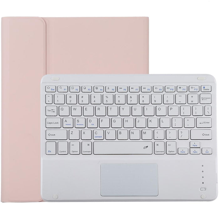 Detachable Bluetooth White Keyboard & Microfiber Leather Tablet Case For Ipad 10.2 Inch / Ipad Air 2019 With Touch Pad & Pen Slot & Holder