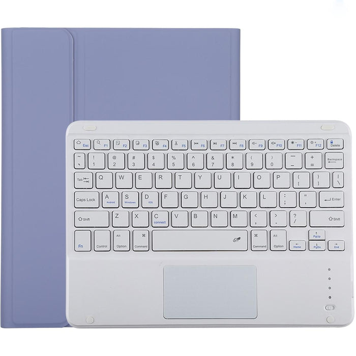 Detachable Bluetooth White Keyboard & Microfiber Leather Tablet Case For Ipad 10.2 Inch / Ipad Air 2019 With Touch Pad & Pen Slot & Holder