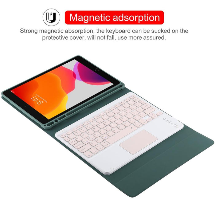 Detachable Bluetooth Pink Keyboard & Microfiber Leather Tablet Case For Ipad 10.2 Inch / Ipad Air 2019 With Touch Pad & Pen Slot & Holder