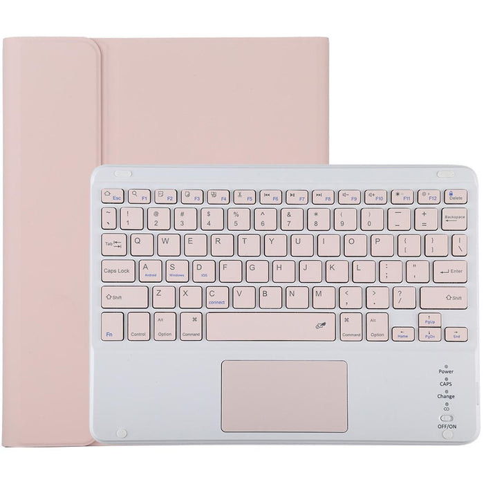 Detachable Bluetooth Pink Keyboard & Microfiber Leather Tablet Case For Ipad 10.2 Inch / Ipad Air 2019 With Touch Pad & Pen Slot & Holder