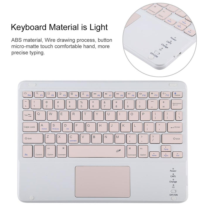 Detachable Bluetooth Pink Keyboard & Microfiber Leather Tablet Case For Ipad 10.2 Inch / Ipad Air 2019 With Touch Pad & Pen Slot & Holder